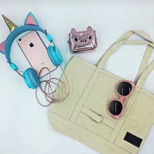 Cotton Canvas Girls Small Tote Bag- Decorate It with Your Own Custom Design